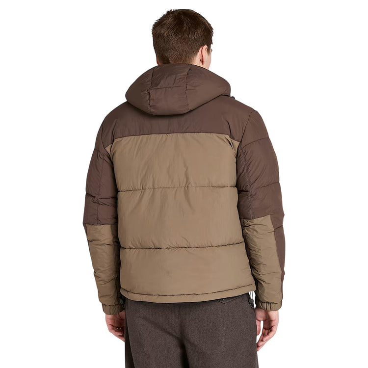 Piumino Uomo Idrorepellente Puffer Marrone modello retro