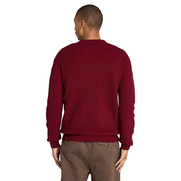 Maglione Uomo con maniche raglan Phillips Brook Bordeaux modello retro