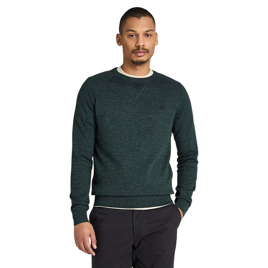 Maglione Uomo girocollo Williams River Verde scuro modello frontale