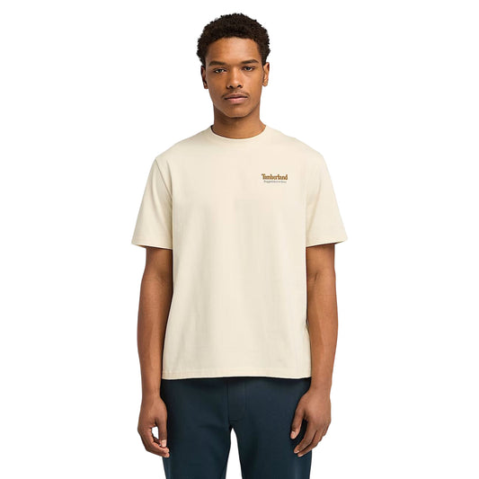 T-shirt Uomo grafica sul retro Rugged Active Gear Beige modello frontale