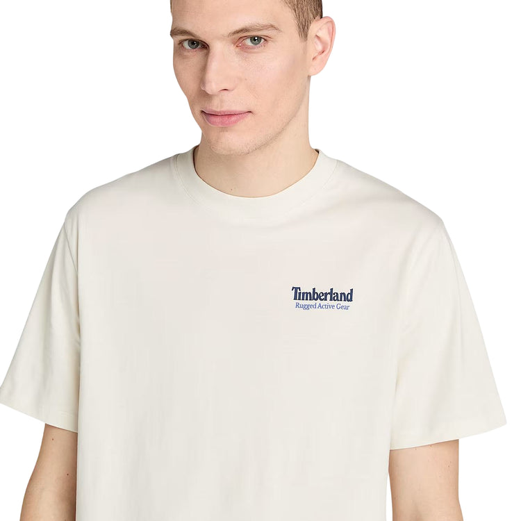 T-shirt Uomo Bianca con maxi grafica Rugged Active Gear posteriore