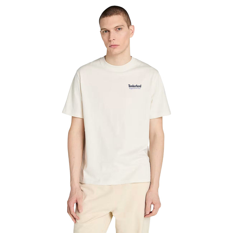 T-shirt Uomo Bianca con maxi grafica Rugged Active Gear posteriore