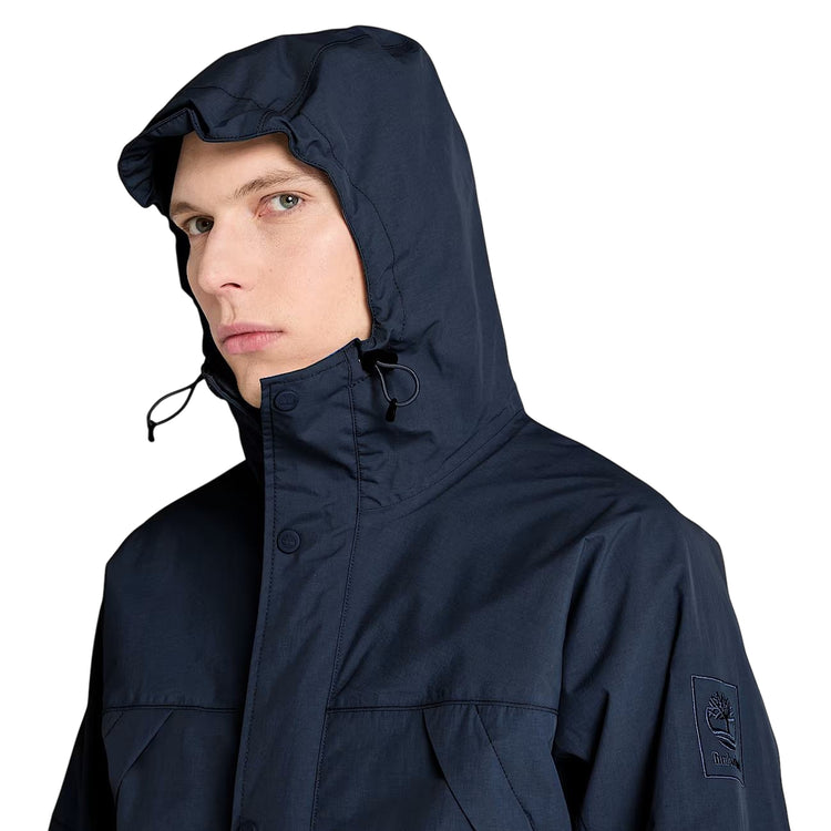 Giacca Uomo 3 in 1 Impermeabile Winnick Blu dettaglio modello con cappuccio