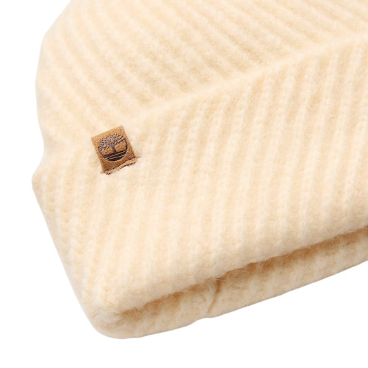 Berretto Donna a punto diagonale Beige dettaglio