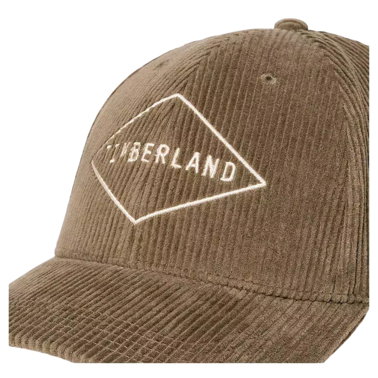 Berretto Unisex da baseball in velluto a coste Verde dettaglio