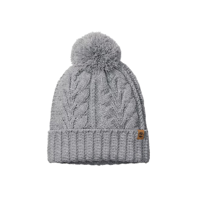 Berretto Donna a trecce con pompon Grigio