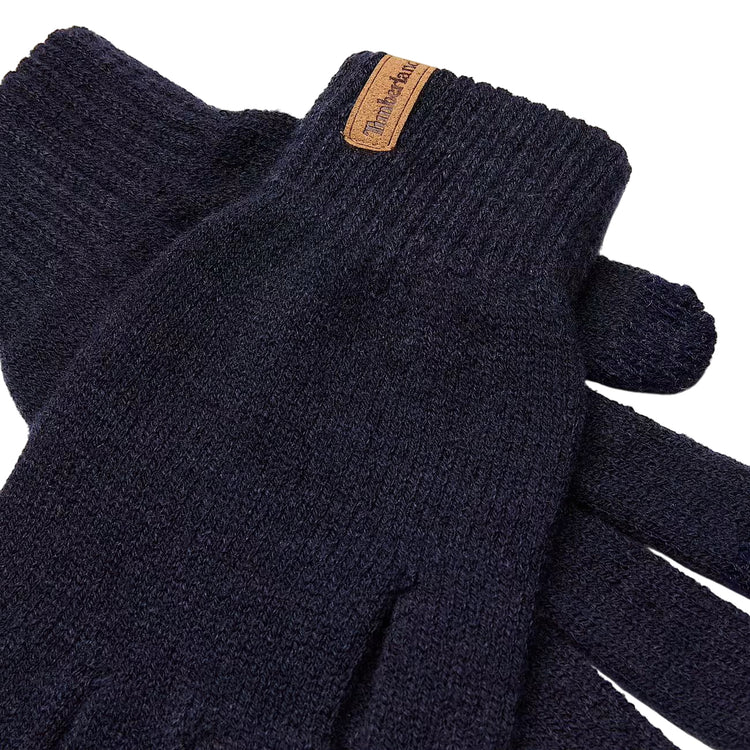 Guanti Unisex in maglia a coste Blu scuro dettaglio ravvicinato