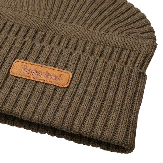 Berretto Unisex a coste Gulf Beach Verde oliva dettaglio