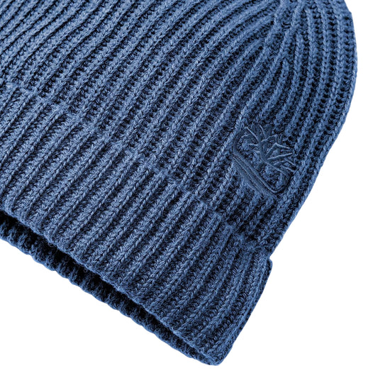 Berretto in misto lana con logo Blu dettaglio