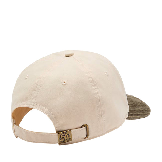 Berretto Uomo in tela e velluto a coste Beige retro