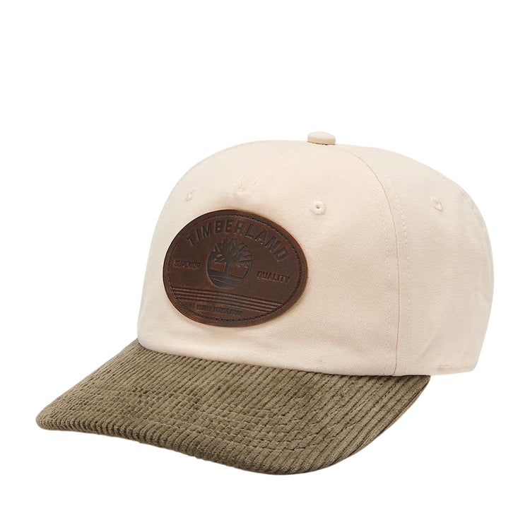 Berretto Uomo in tela e velluto a coste Beige