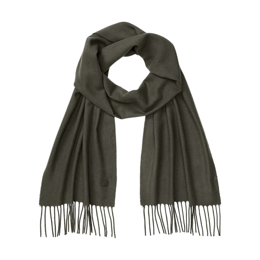 Sciarpa intessuta Donna in tinta unita verde scuro