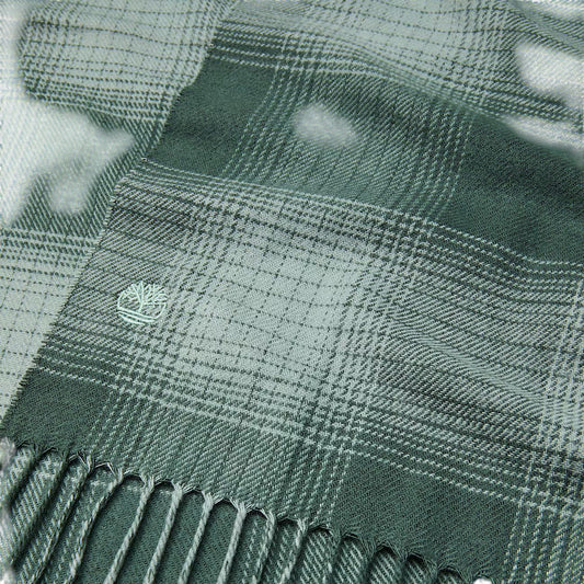 Sciarpa intessuta Donna a quadri Verde dettaglio