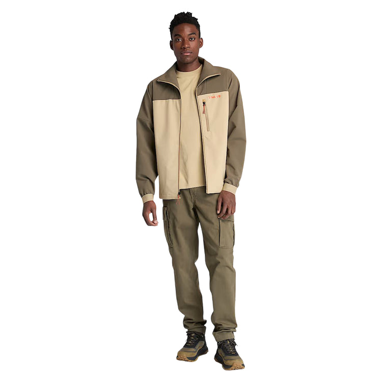 Giacca da Uomo in softshell idrorepellente bicolor modello intero frontale