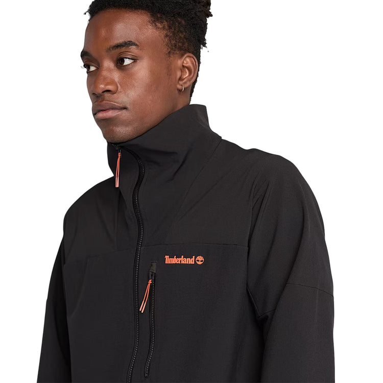 Giacca da Uomo in softshell idrorepellente Nero modello frontale ravvicinato