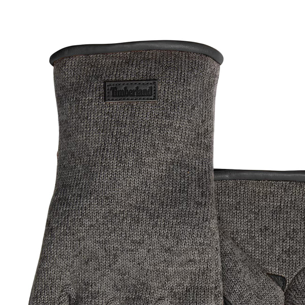 Guanti Uomo con inserti in similpelle Grigio dettaglio