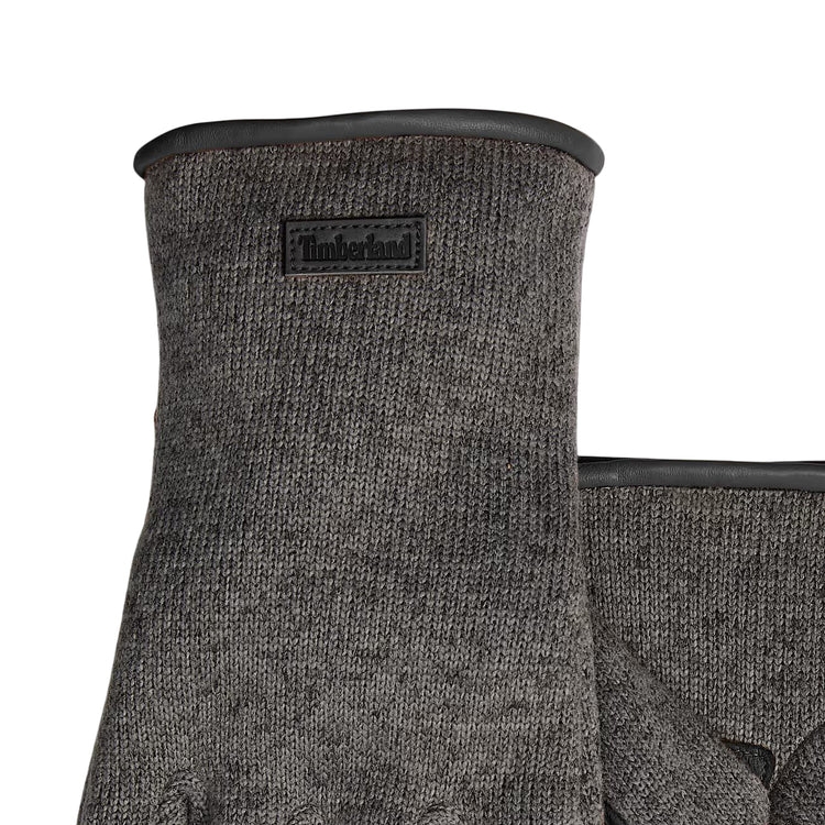 Guanti Uomo con inserti in similpelle Grigio dettaglio