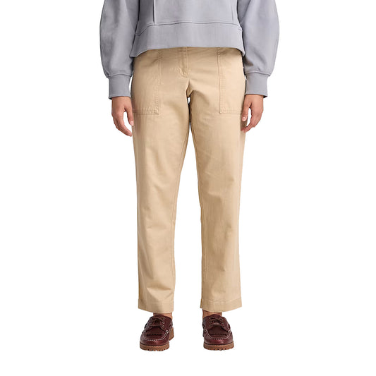 Pantaloni in Lino Utility Fatigue da Donna in beige