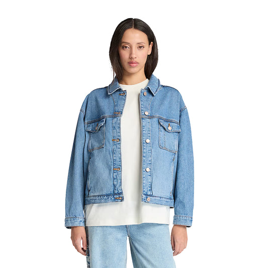 Giacca in Denim Archive da Donna in blu modella frontale