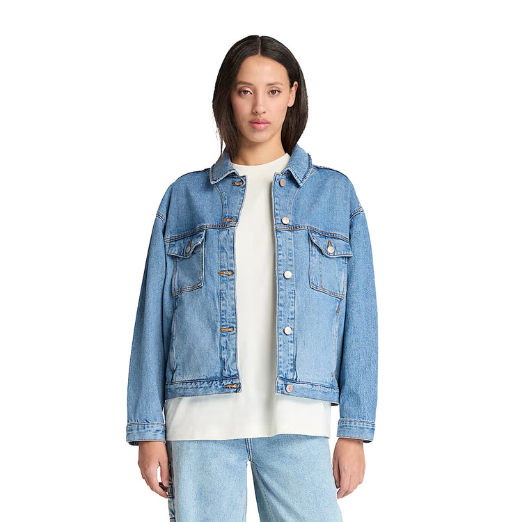 Giacca in Denim Archive da Donna in blu modella frontale
