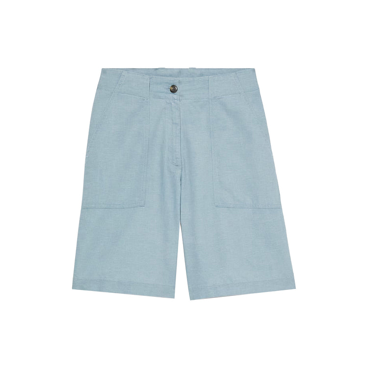 Bermuda in Lino da Donna in celeste