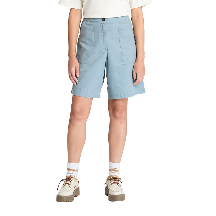 Bermuda in Lino da Donna in celeste