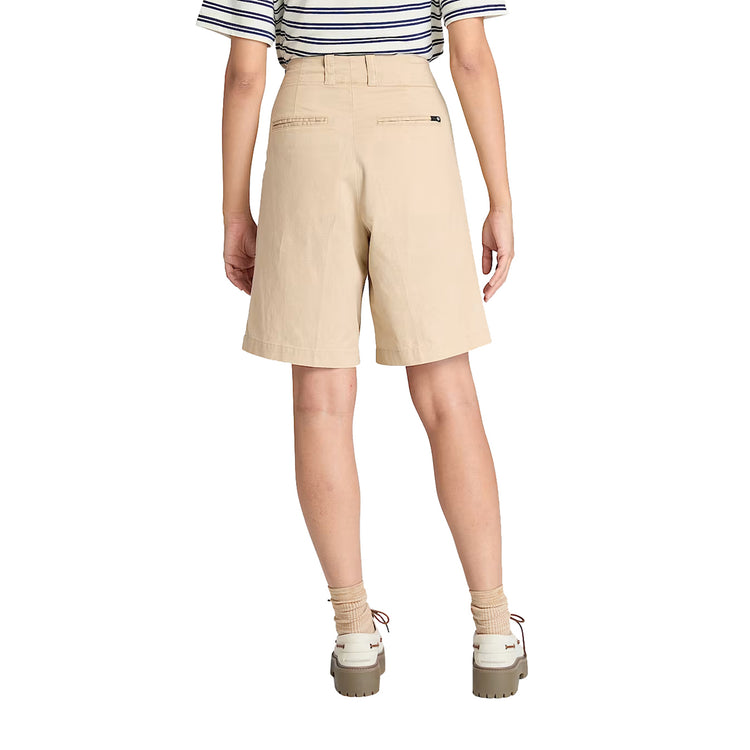 Retro modella con Bermuda in Lino da Donna in Beige