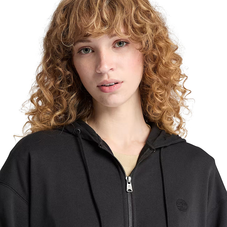 Dettaglio ravvicinato Felpa con Cappuccio e Zip Loopback Exeter Nera