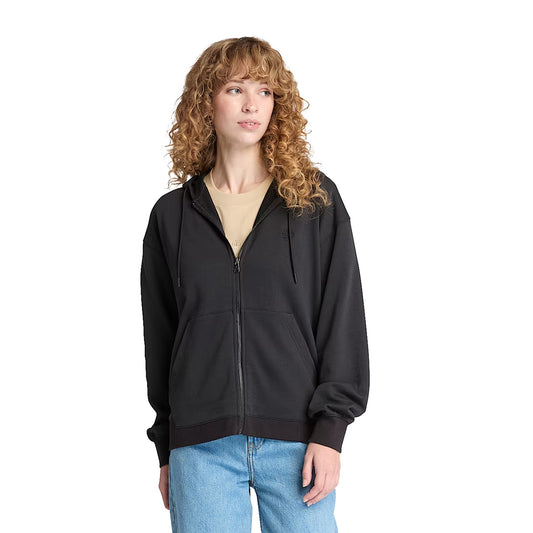 Modella con Felpa con Cappuccio e Zip Loopback Exeter Nera