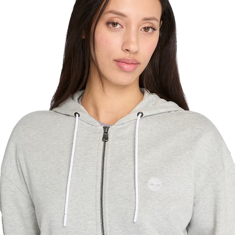 Dettaglio ravvicinato Felpa con Cappuccio e Zip Loopback Exeter Grigio