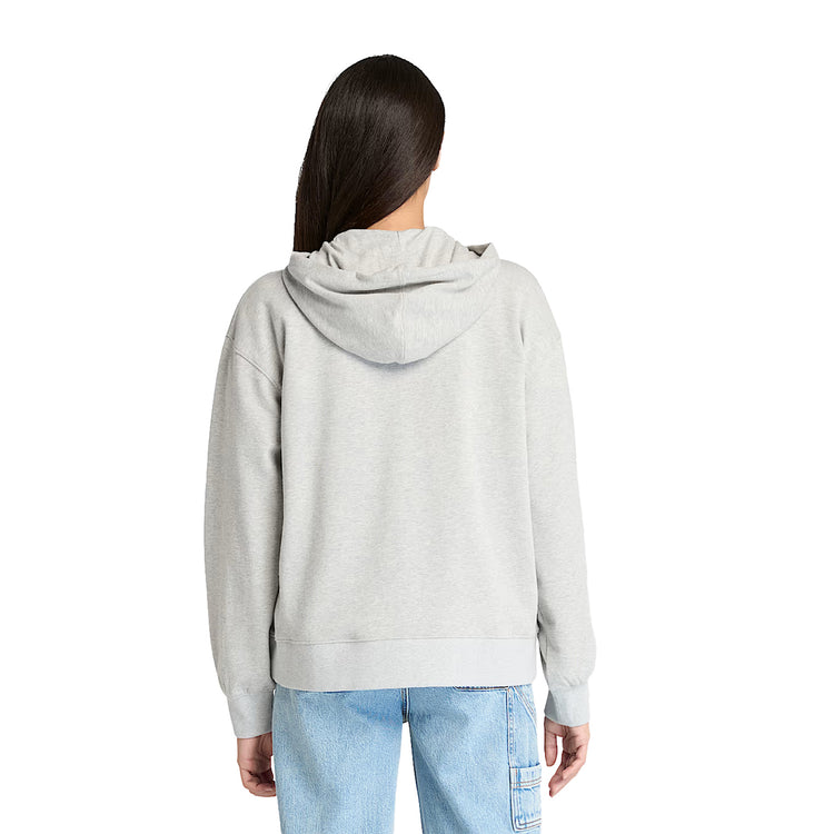 Retro modella con Felpa con Cappuccio e Zip Loopback Exeter Grigio