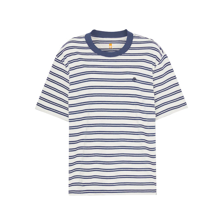 T-shirt a Maniche Corte a Righe Dunstan in Blu