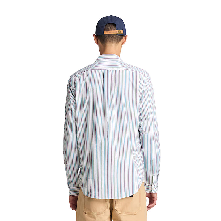 Camicia a Righe da Uomo in bianco modello retro