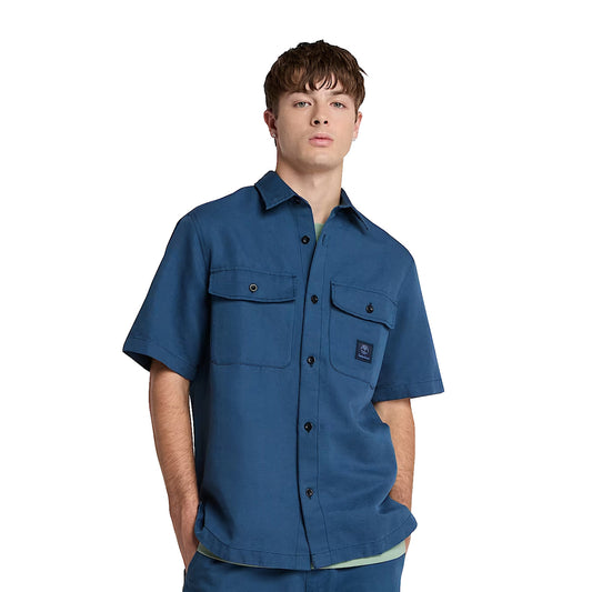 Camicia over da Uomo Utility Blu scuro modello frontale