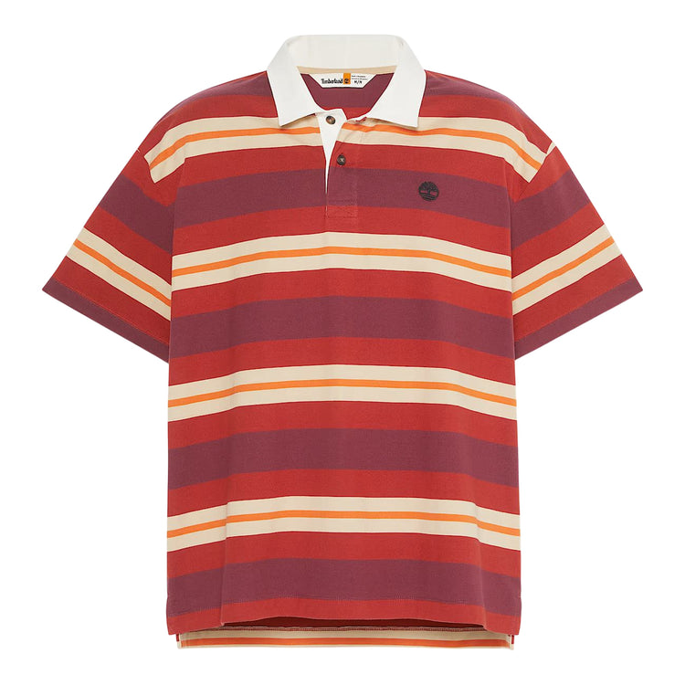 Polo Uomo motivo a righe Rosso