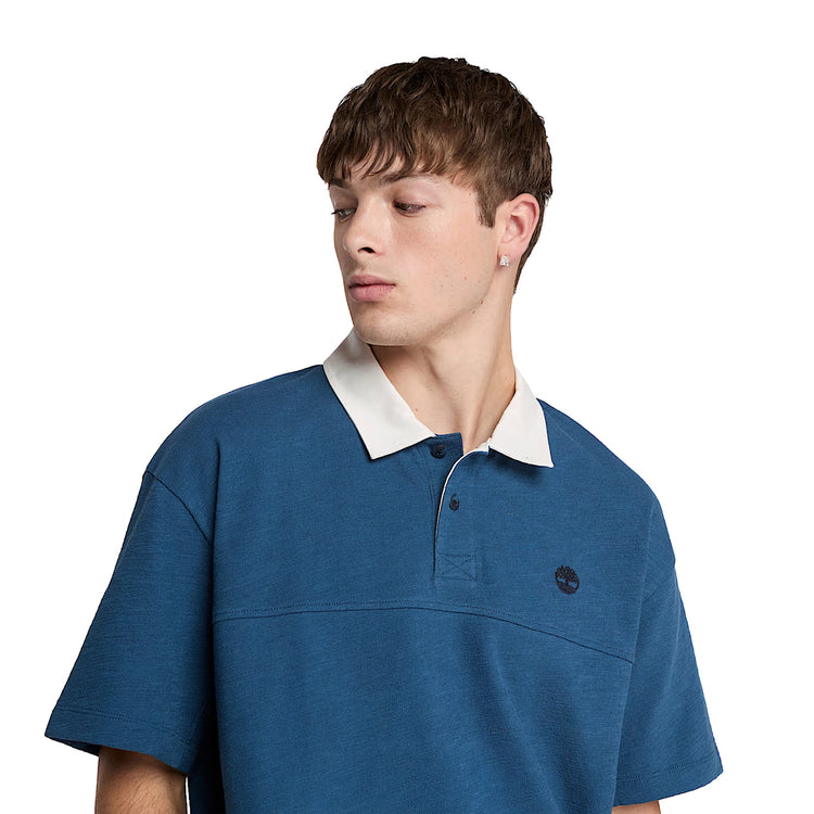 Polo Textured da Uomo in blu