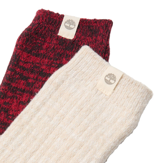 Due paia di Calzettoni comodi beige/bordeaux
