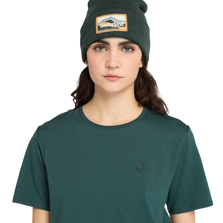 T-shirt Donna Dunstan Verde, a maniche corte con scollatura girocollo