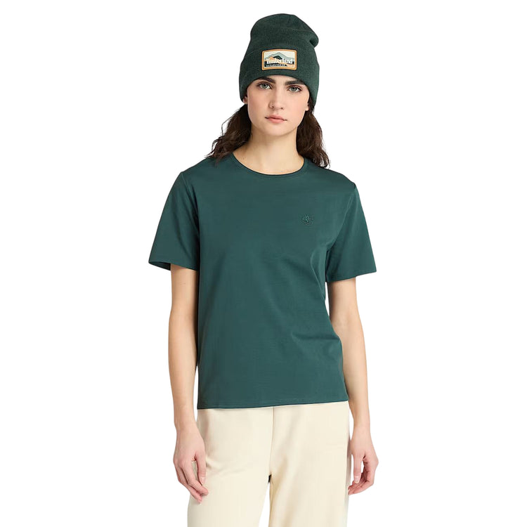 T-shirt Donna Dunstan Verde, a maniche corte con scollatura girocollo