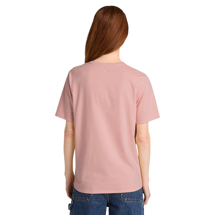 T-shirt di cotone da donna in rosa