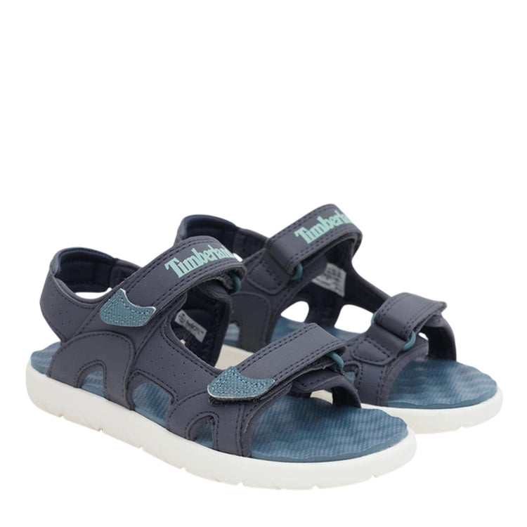 Sandalo Junior con cinturini in velcro Blu