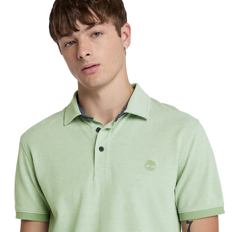 Polo Oxford Uomo Baboosic Brook Verde dettaglio modello frontale ravvicinato