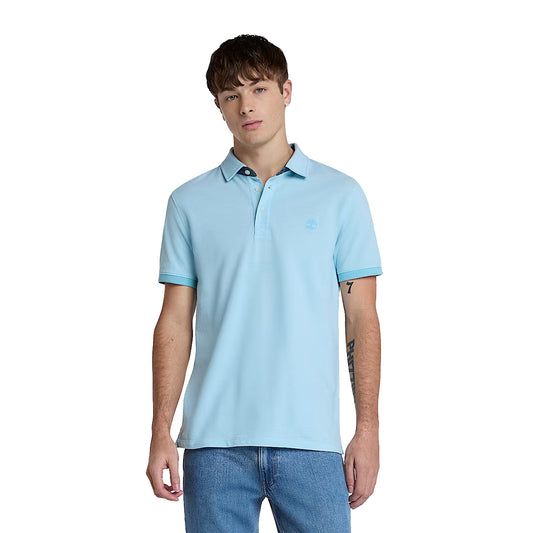 Polo Oxford Uomo Baboosic Brook Azzurro modello frontale