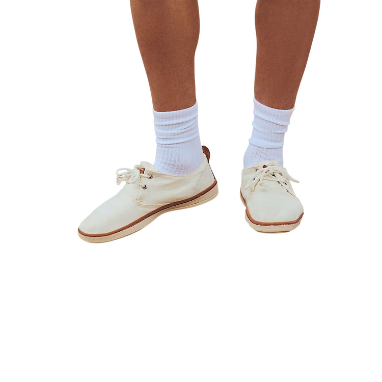 Sneakers Uomo bianco in tela con fodera in cotone