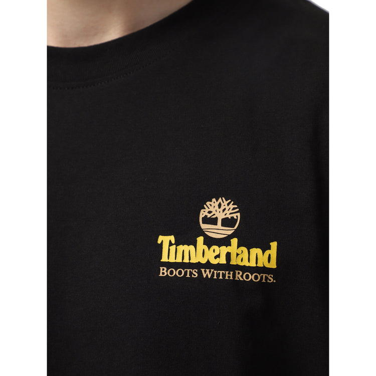 T-shirt con Grafica Illustrata retro Nero dettaglio logo frontale