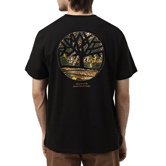 T-shirt con Grafica Illustrata retro Nero modello retro