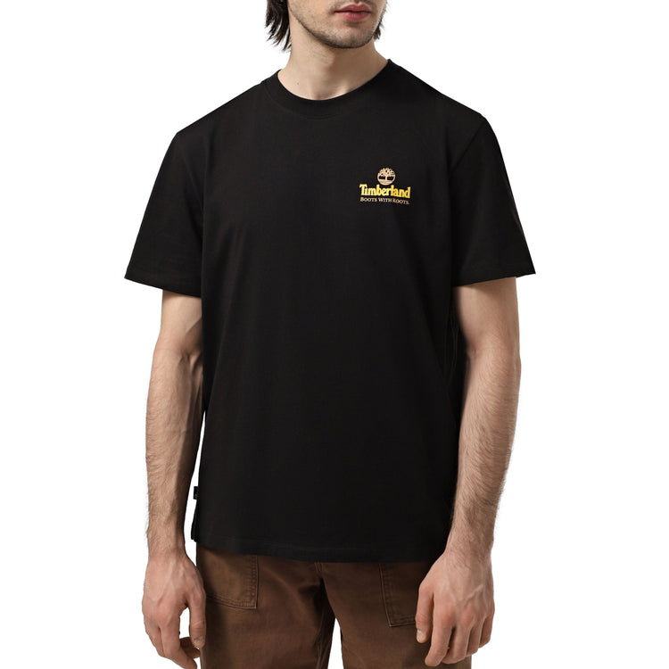 T-shirt con Grafica Illustrata retro Nero modello frontale