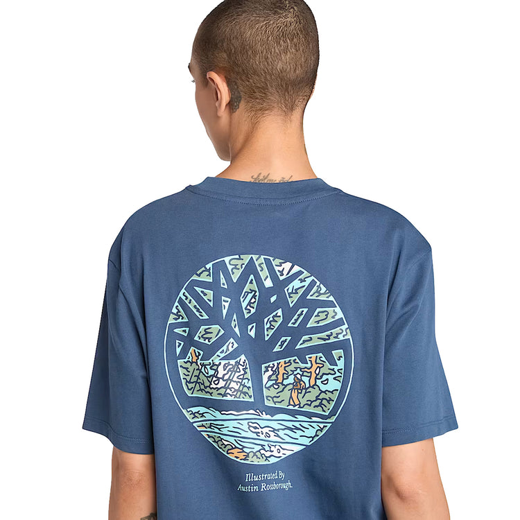 Retro Denim Illustrated Graphic T-Shirt