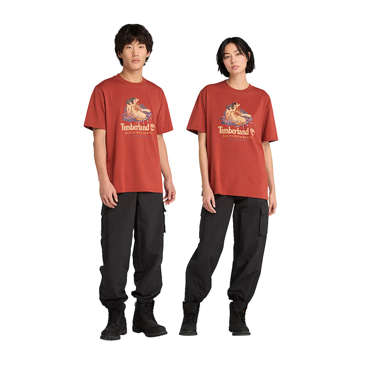 T-shirt Unisex con grafica frontale Rosso modelli