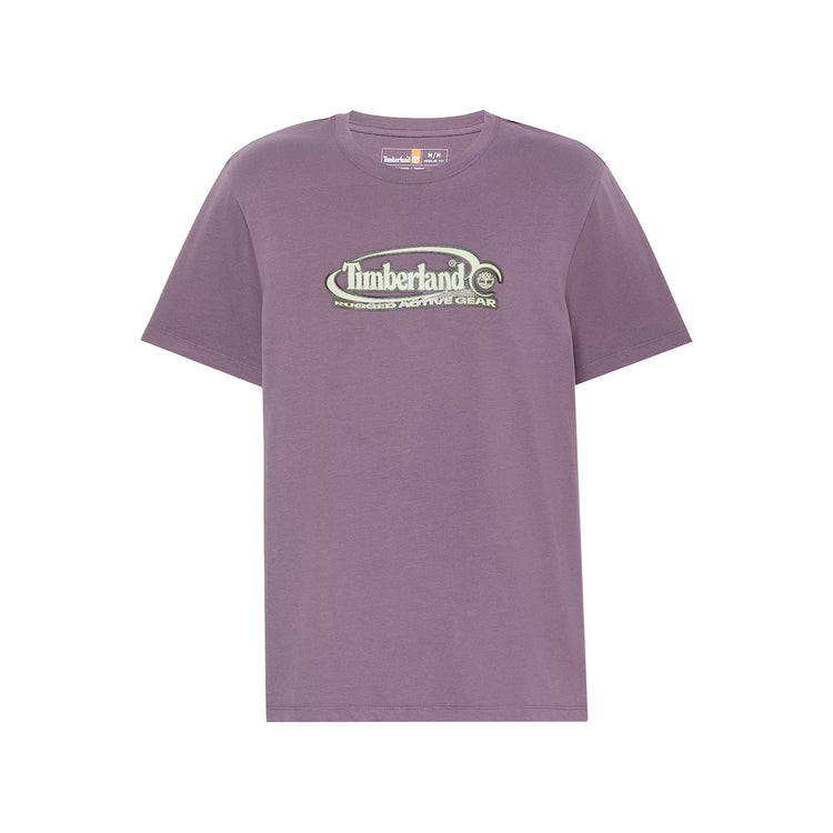 T-shirt Uomo Viola con Logo Ovale Grande